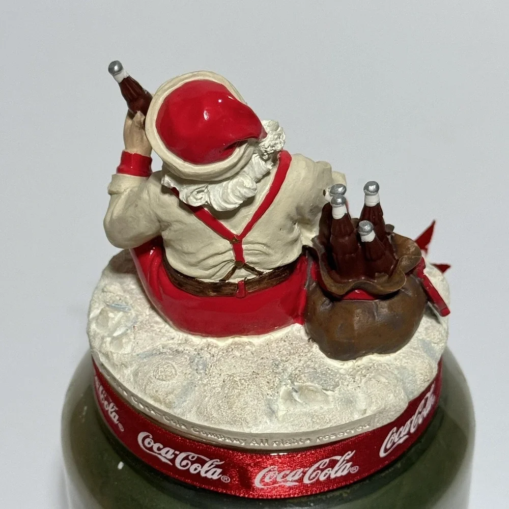 New Coca-Cola Coke Santa Candle Topper With Scented Jar Candle Open Box Unused